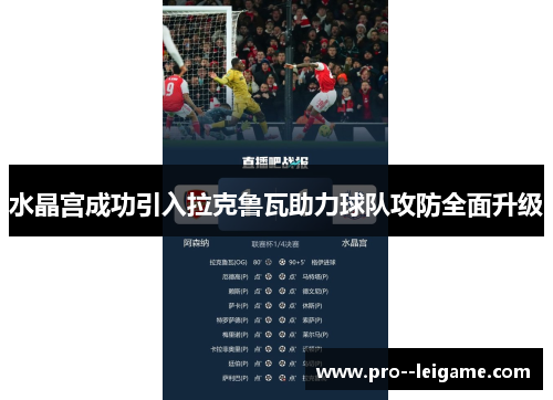 水晶宫成功引入拉克鲁瓦助力球队攻防全面升级