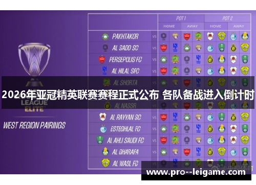2026年亚冠精英联赛赛程正式公布 各队备战进入倒计时